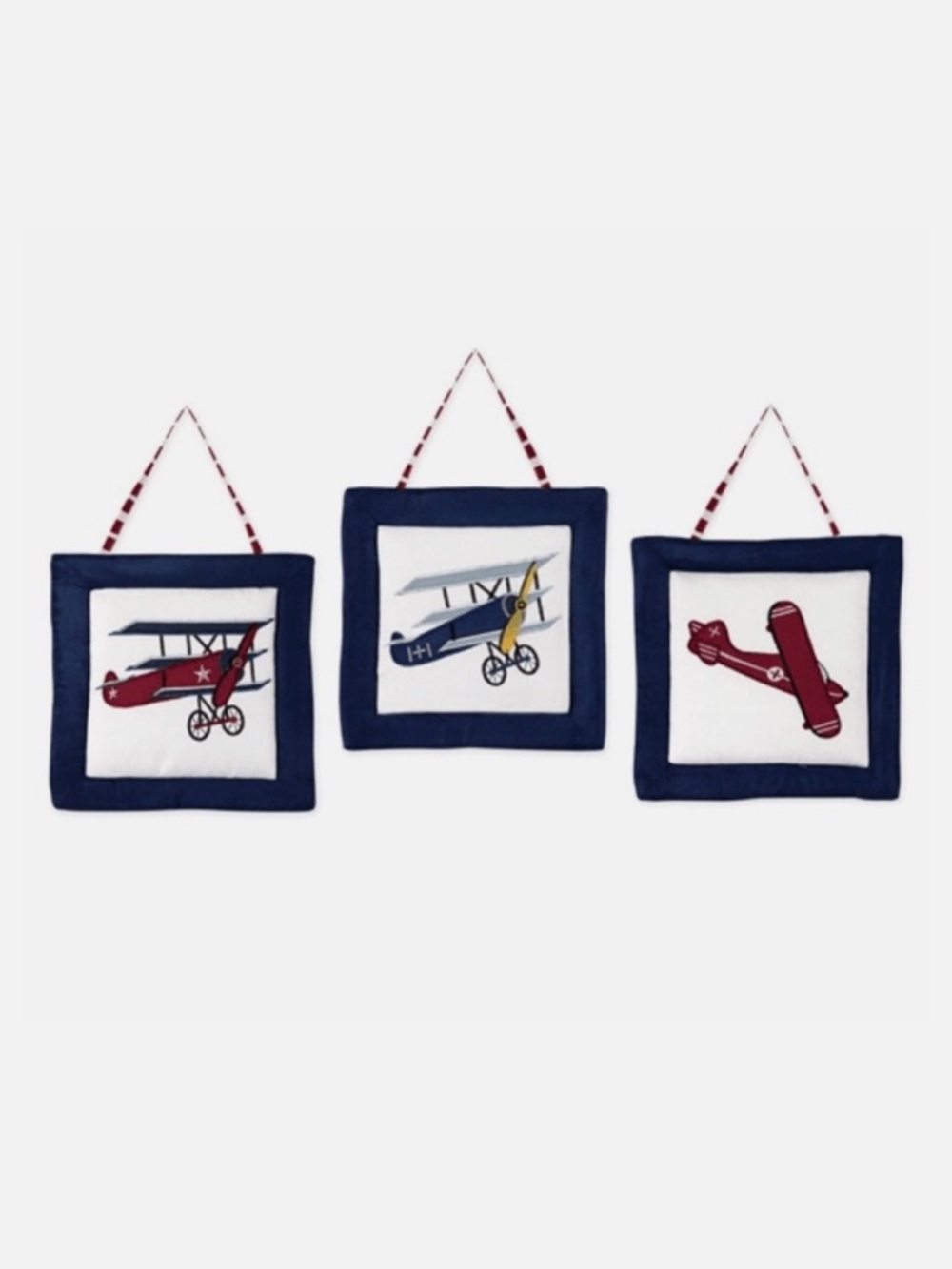 Sweet Jojo kidsAirplane Wall Hangings - Navy & Red